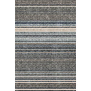 HomeRoots 8' X 10' Washable Area Rug in Taupe Beige & Gray Stripes - Durable, Stain-Resistant & UV Protected! 677337
