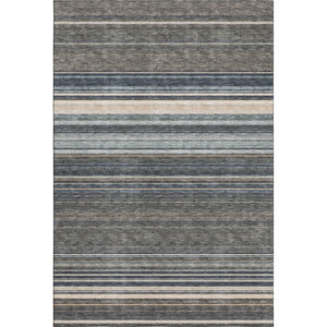 HomeRoots 10' X 14' Taupe Beige & Gray Striped Area Rug - Washable, Stain Resistant with UV Protection 677339