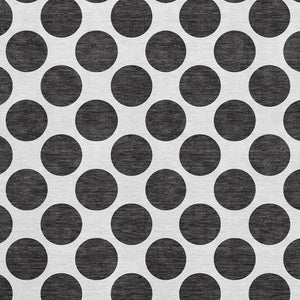 HomeRoots 10' X 14' Black And Ivory Polka Dot Washable Area Rug – Stylish, Durable, UV-Protected for Any Room 677369