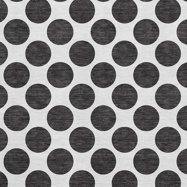 HomeRoots 10' X 14' Black And Ivory Polka Dot Washable Area Rug – Stylish, Durable, UV-Protected for Any Room 677369