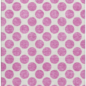 HomeRoots 9' X 12' Blush and Ivory Polka Dot Area Rug – Washable, UV Protected, Stylish & Durable for Any Room 677374