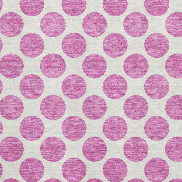 HomeRoots 10' X 14' Blush and Ivory Polka Dot Area Rug - Washable, UV Protected, Perfect for Busy Homes! 677375