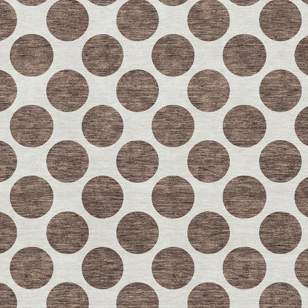HomeRoots 10' Brown and Ivory Polka Dot Washable Area Rug - Durable, Stain Resistant, UV Protected Design! 677381