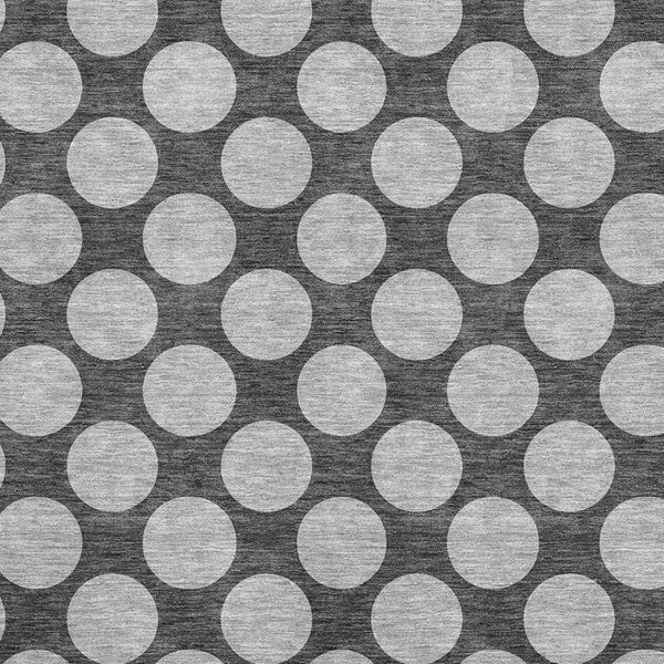 HomeRoots 9' X 12' Charcoal & Gray Polka Dot Washable Area Rug – Durable, Stain-Resistant, UV Protected Design 677386