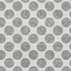 HomeRoots 5' X 8' Gray and Ivory Polka Dot Washable Area Rug - Soft, Durable, UV-Protected for Homes & Patios 677395