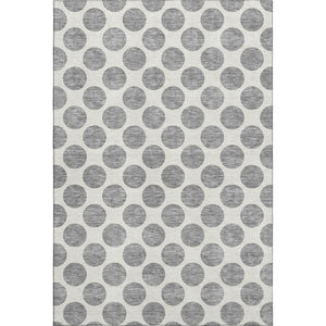 HomeRoots 8' X 10' Gray and Ivory Polka Dot Area Rug – Washable, UV-Protected, Durable for Active Homes 677397