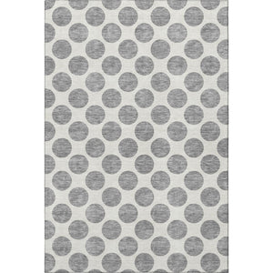 HomeRoots 8' X 10' Gray and Ivory Polka Dot Area Rug – Washable, UV-Protected, Durable for Active Homes 677397