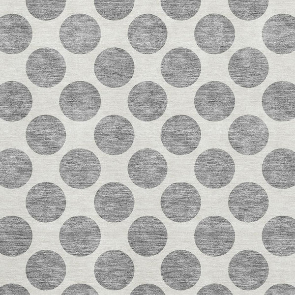 HomeRoots 9' X 12' Playful Gray and Ivory Polka Dot Area Rug - Washable, UV Protected, Durable, Soft Comfort 677398