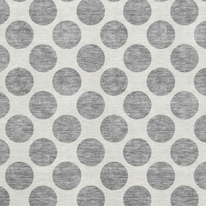 HomeRoots 10' X 14' Gray and Ivory Polka Dot Washable Area Rug - Stylish, Durable, and UV-Protected for Any Space 677399
