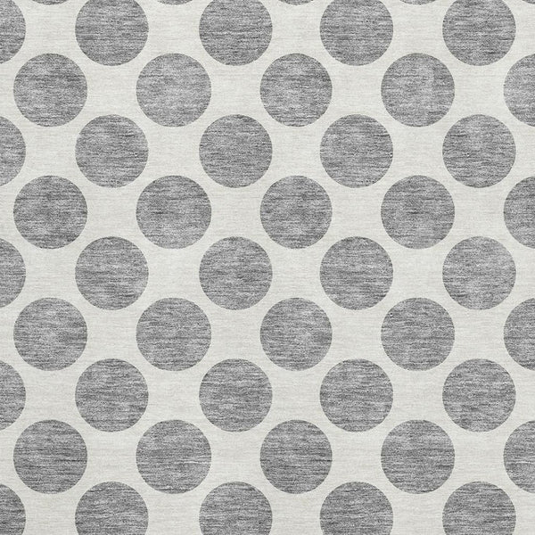 HomeRoots 10' X 14' Gray and Ivory Polka Dot Washable Area Rug - Stylish, Durable, and UV-Protected for Any Space 677399