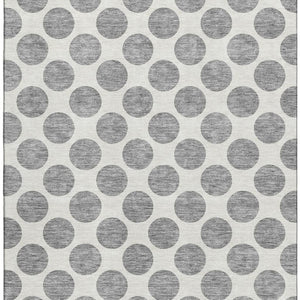 HomeRoots 10' X 14' Gray and Ivory Polka Dot Washable Area Rug - Stylish, Durable, and UV-Protected for Any Space 677399