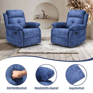 English Elm Small Swivel Rocker Recliner Compact Upholstered Accent Chair for Bedroom T3623P434287