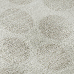 HomeRoots 8' Washable Round Rug with Ivory and Beige Polka Dots – UV Protected, Stylish, and Durable for Homes 677402