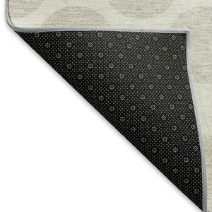 HomeRoots 8' X 10' Ivory & Beige Polka Dot Washable Rug – Family-Friendly, Stain-Resistant & UV Protected! 677403