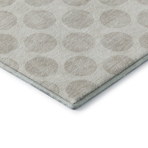 HomeRoots 8' X 10' Ivory & Beige Polka Dot Washable Rug – Family-Friendly, Stain-Resistant & UV Protected! 677403