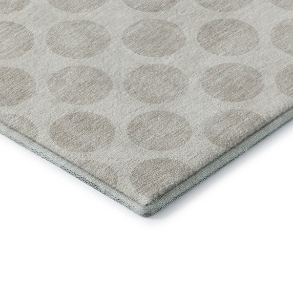 HomeRoots 8' X 10' Ivory & Beige Polka Dot Washable Rug – Family-Friendly, Stain-Resistant & UV Protected! 677403