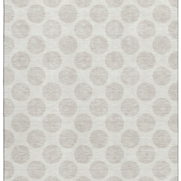 HomeRoots 8' X 10' Ivory & Beige Polka Dot Washable Rug – Family-Friendly, Stain-Resistant & UV Protected! 677403