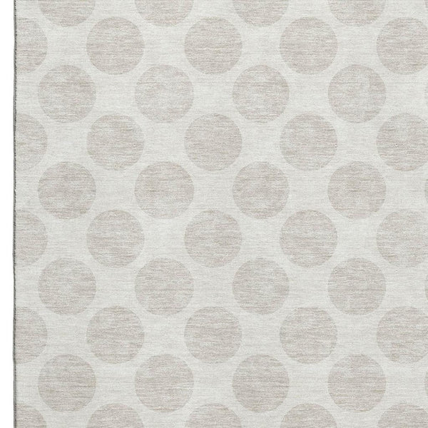 HomeRoots 9' X 12' Ivory Polka Dot Area Rug – Washable, UV-Protected, Stylish & Durable for Busy Homes 677404