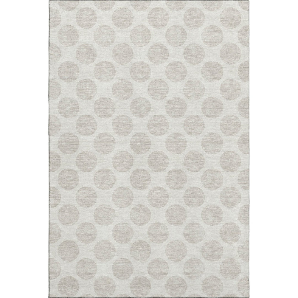 HomeRoots 10' X 14' Ivory and Beige Polka Dot Washable Area Rug with UV Protection for Stylish Spaces 677405