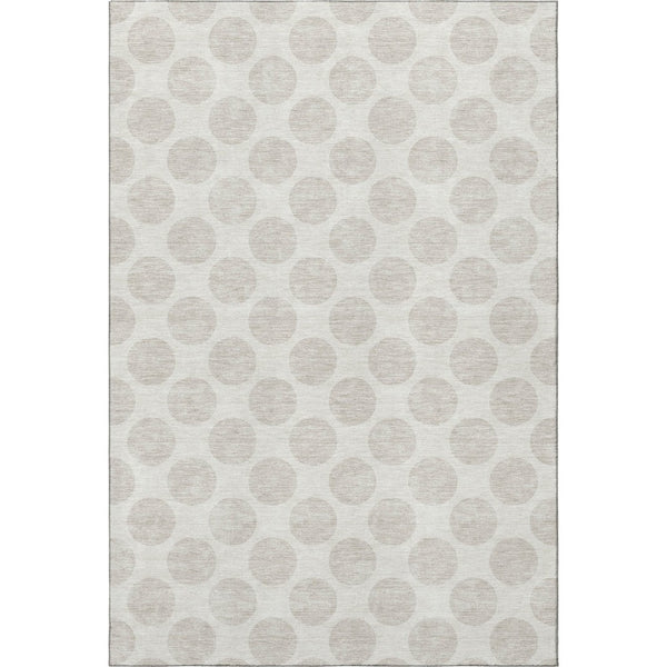 HomeRoots 10' X 14' Ivory and Beige Polka Dot Washable Area Rug with UV Protection for Stylish Spaces 677405