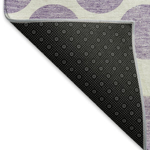 HomeRoots 8' X 10' Playful Lavender & Ivory Polka Dot Area Rug - Washable, UV Protected, Stain Resistant Design 677409