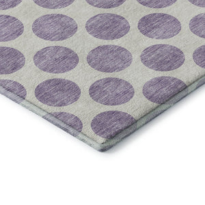 HomeRoots 8' X 10' Playful Lavender & Ivory Polka Dot Area Rug - Washable, UV Protected, Stain Resistant Design 677409