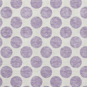 HomeRoots 8' X 10' Playful Lavender & Ivory Polka Dot Area Rug - Washable, UV Protected, Stain Resistant Design 677409