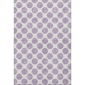 HomeRoots 10' X 14' Lavender Polka Dot Area Rug - Washable, UV-Protected, Durable for Family & Outdoor Spaces 677411