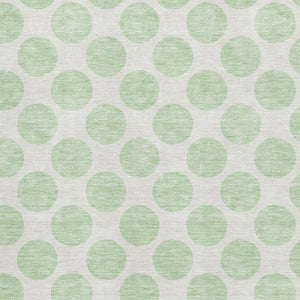 HomeRoots 5' X 8' Mint Green Polka Dot Area Rug - Washable, UV Protected, Durable & Perfect for Any Room! 677413