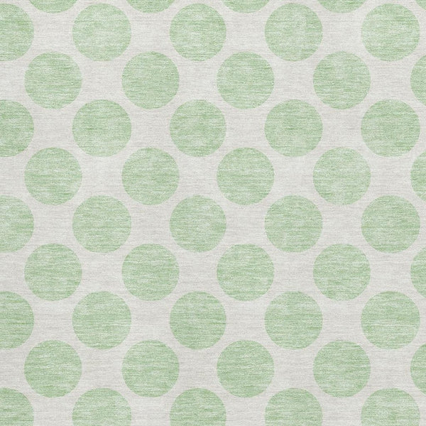 HomeRoots 5' X 8' Mint Green Polka Dot Area Rug - Washable, UV Protected, Durable & Perfect for Any Room! 677413