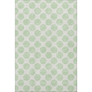 HomeRoots 5' X 8' Mint Green Polka Dot Area Rug - Washable, UV Protected, Durable & Perfect for Any Room! 677413