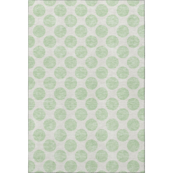 HomeRoots 5' X 8' Mint Green Polka Dot Area Rug - Washable, UV Protected, Durable & Perfect for Any Room! 677413