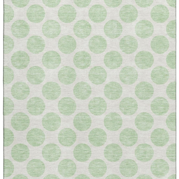 HomeRoots 8' X 10' Mint Green Polka Dot Washable Area Rug - UV Protected, Stylish & Stain Resistant for Homes 677415
