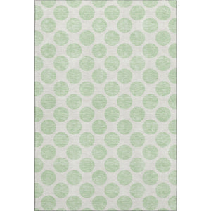 HomeRoots 10' X 14' Mint Green & Ivory Polka Dot Washable Area Rug – Stylish, Durable & UV-Protected Design! 677417