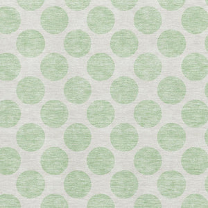 HomeRoots 10' X 14' Mint Green & Ivory Polka Dot Washable Area Rug – Stylish, Durable & UV-Protected Design! 677417