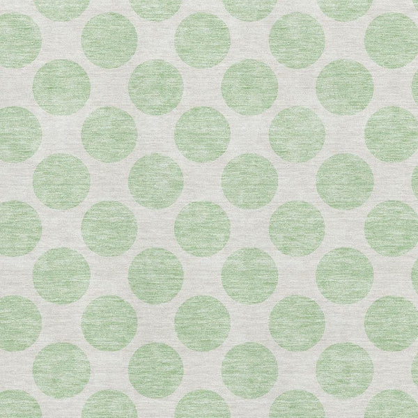 HomeRoots 10' X 14' Mint Green & Ivory Polka Dot Washable Area Rug – Stylish, Durable & UV-Protected Design! 677417