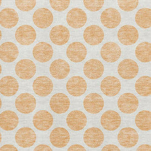 HomeRoots 5' X 8' Washable Peach & Ivory Polka Dot Area Rug with UV Protection - Perfect for Homes with Kids & Pets! 677425