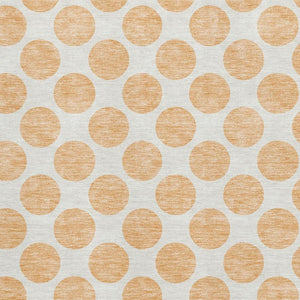HomeRoots 8' X 10' Peach & Ivory Polka Dot Area Rug – Washable, Stain Resistant, UV Protected for Family Spaces 677427