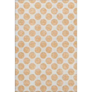 HomeRoots 9' X 12' Peach Polka Dot Area Rug – Durable, Washable, UV-Protected & Ideal for High-Traffic Spaces 677428