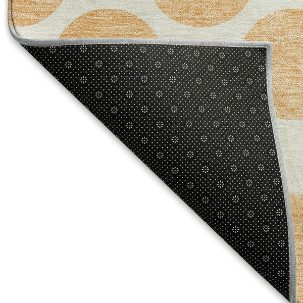 HomeRoots 9' X 12' Peach Polka Dot Area Rug – Durable, Washable, UV-Protected & Ideal for High-Traffic Spaces 677428