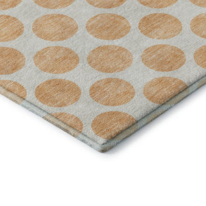 HomeRoots 9' X 12' Peach Polka Dot Area Rug – Durable, Washable, UV-Protected & Ideal for High-Traffic Spaces 677428