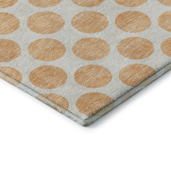 HomeRoots 9' X 12' Peach Polka Dot Area Rug – Durable, Washable, UV-Protected & Ideal for High-Traffic Spaces 677428