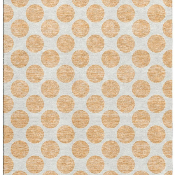 HomeRoots 9' X 12' Peach Polka Dot Area Rug – Durable, Washable, UV-Protected & Ideal for High-Traffic Spaces 677428
