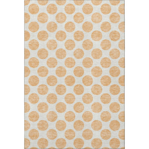 HomeRoots 9' X 12' Peach Polka Dot Area Rug – Durable, Washable, UV-Protected & Ideal for High-Traffic Spaces 677428
