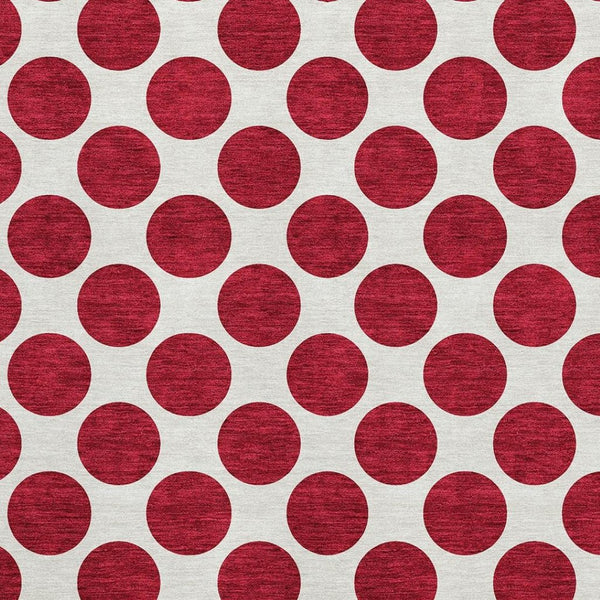 HomeRoots 8' X 10' Red And Ivory Polka Dot Area Rug - Washable, UV Protected, Durable, Perfect for Families! 677433