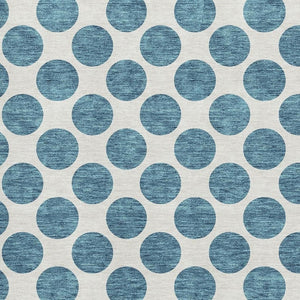 HomeRoots 5' X 8' Teal and Ivory Polka Dot Washable Area Rug – Soft, Stain-Resistant, UV Protected for Homes 677437