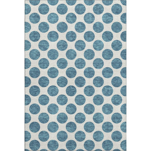 HomeRoots 10' X 14' Teal and Ivory Polka Dot Area Rug - Durable, UV-Protected, Stain-Resistant for Any Space 677441