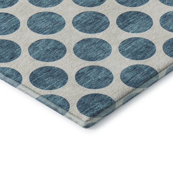 HomeRoots 10' X 14' Teal and Ivory Polka Dot Area Rug - Durable, UV-Protected, Stain-Resistant for Any Space 677441