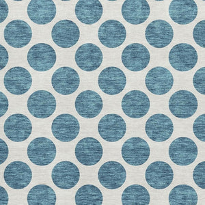 HomeRoots 10' X 14' Teal and Ivory Polka Dot Area Rug - Durable, UV-Protected, Stain-Resistant for Any Space 677441