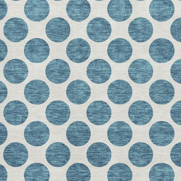 HomeRoots 10' X 14' Teal and Ivory Polka Dot Area Rug - Durable, UV-Protected, Stain-Resistant for Any Space 677441